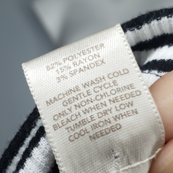 Loft Striking Black & White Stripe Turtle Neck Dress - Picture 8 of 9